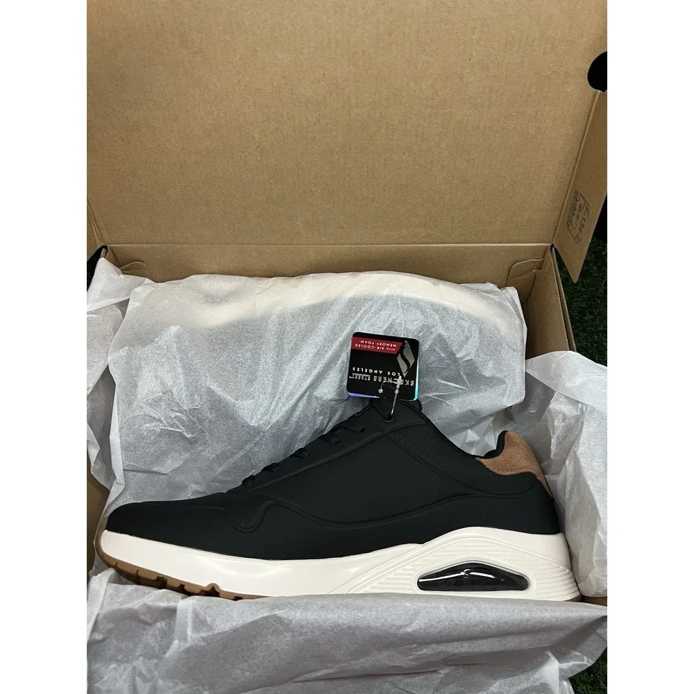 Size 13 -  Skechers Street Uno Suited On Air Casual Shoes 183004/BLACK